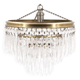 1930s crystal and brass tassel chandelier