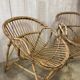 Pair of vintage rattan armchairs