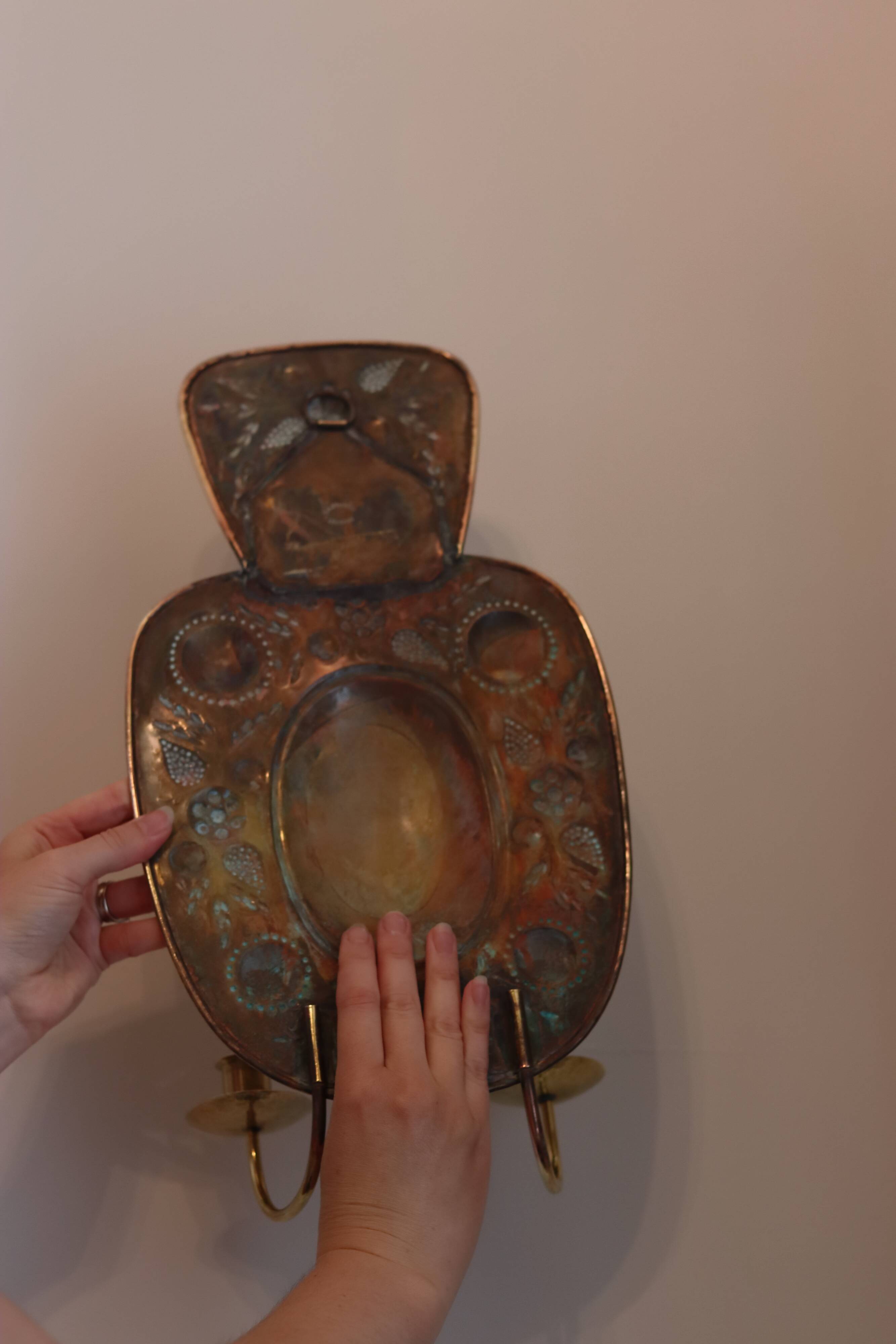 Mid Century Swedish Brass Sconce