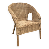 Fauteuil en rotin/osier pour enfant époque XXe
