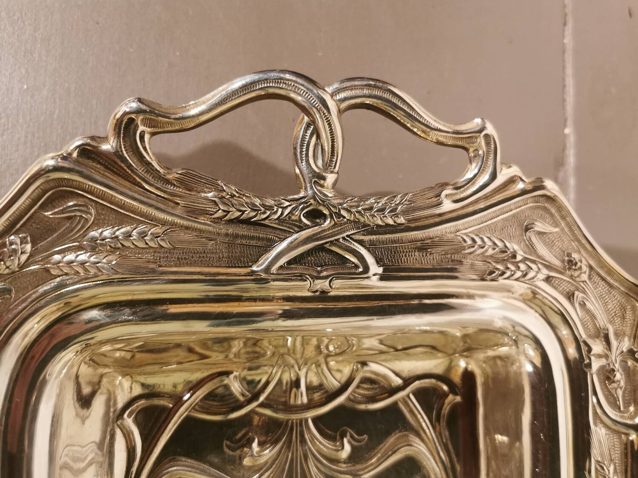 Art Nouveau silver-plated metal centerpiece by Armand Frenais
