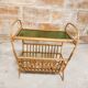 Rattan magazine holder, glass top