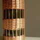 Glass bottle covered with wicker, France of the 60