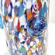 Blue Murano Glass Vase Attributed to Fratelli Toso with Murrines, Italy
