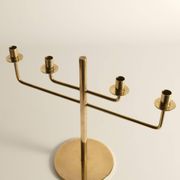Scandinavian Modern Brass Candelabra by Hans-Agne Jakobsson, Markaryd, 1960s