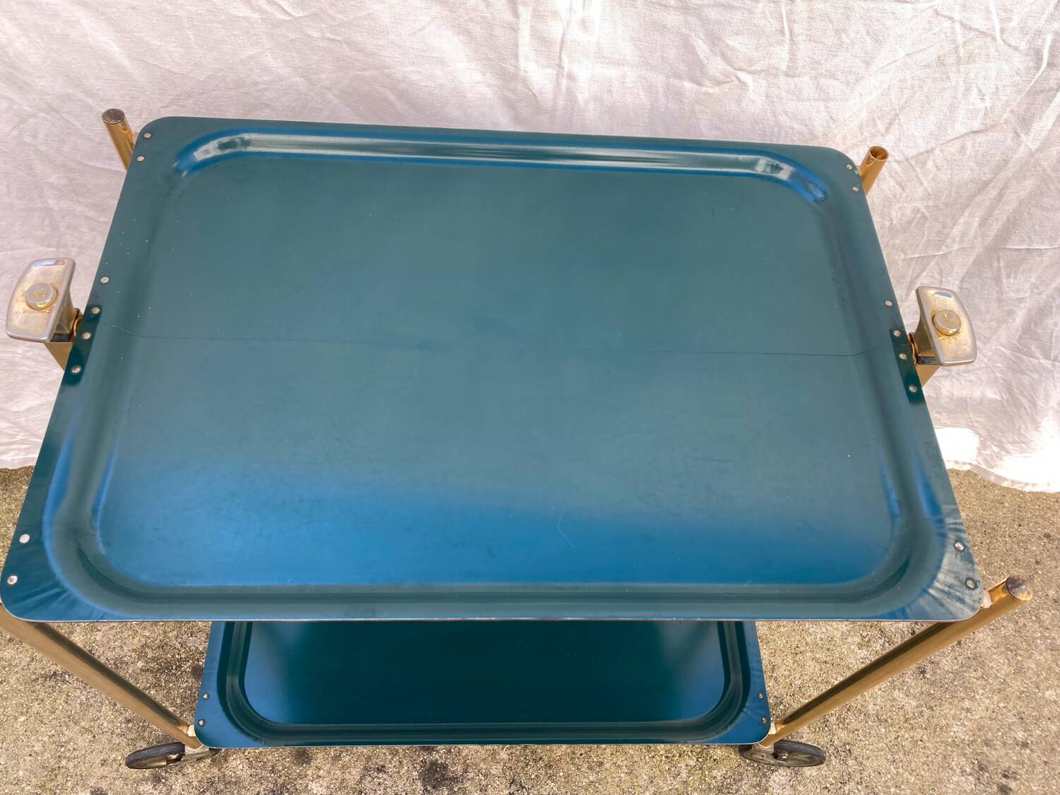 Vintage folding rolling trolley