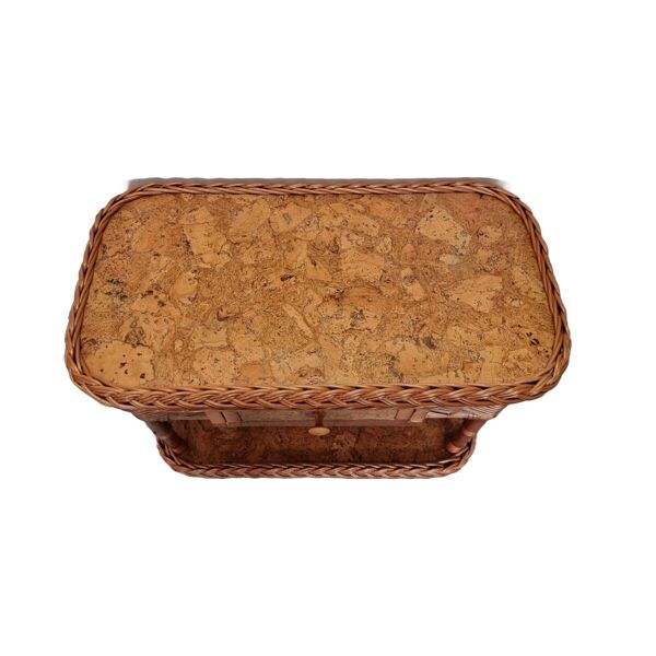 Meuble en osier tressé vintage avec tiroir, années 90