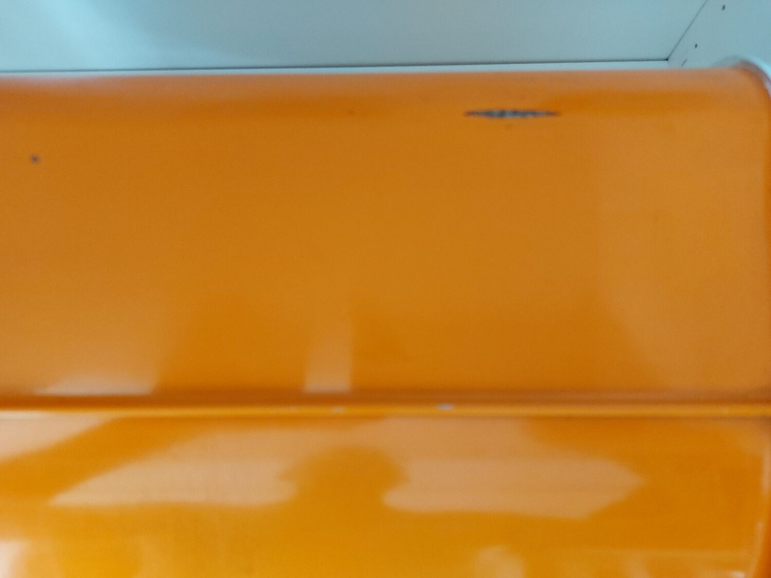 Vintage orange bread hutch