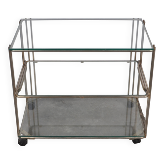 Gold metal serving trolley