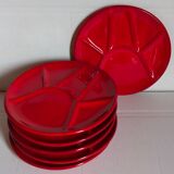 Six ceramic plates with vintage compartments