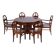 Art Deco Dinig Set in Caucasian Walnut, 1920s, Set of 7