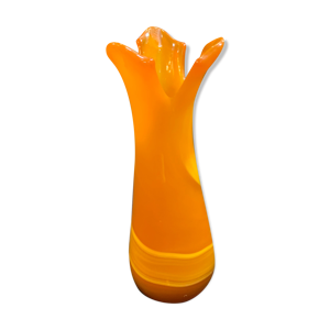Vase vintage en pate de verre