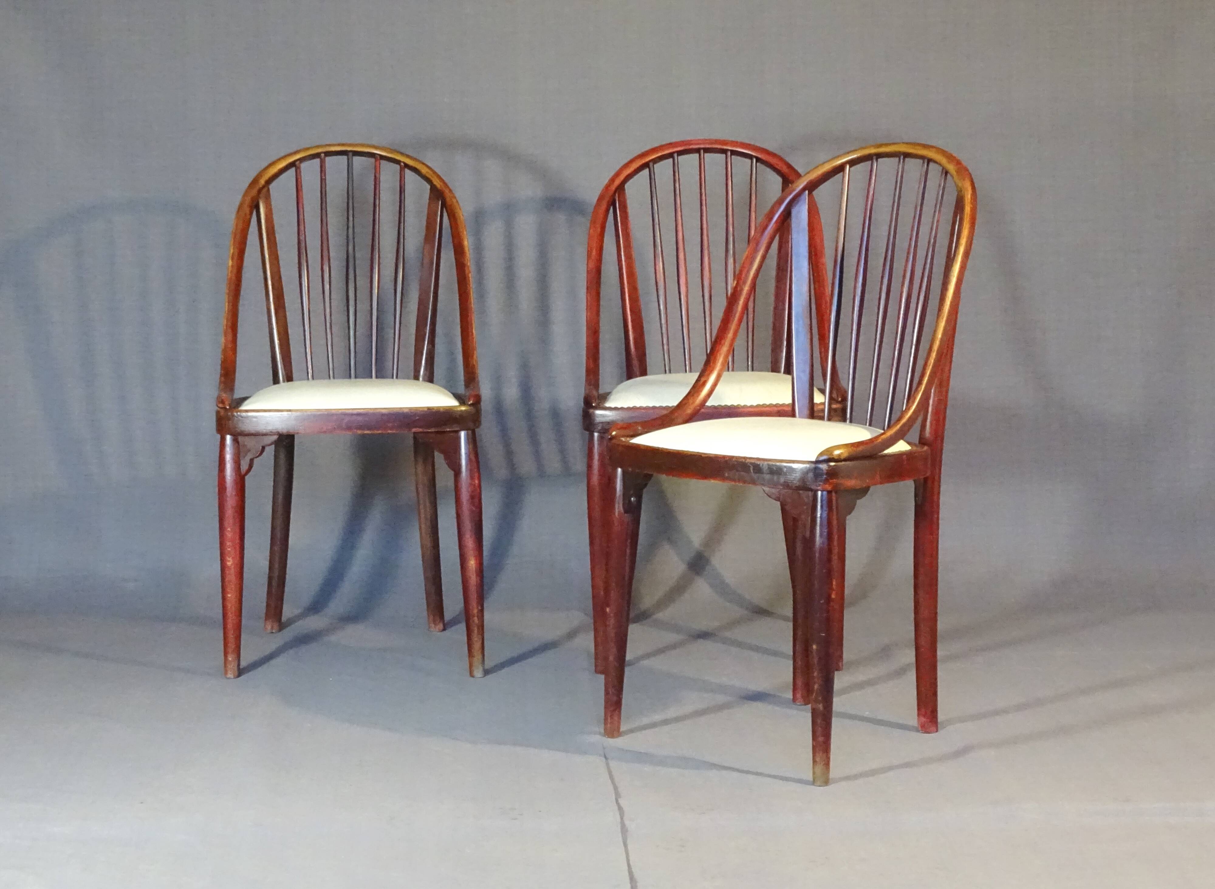 Chair/armchair Thonet No. A846, 1928/30, by Otto Prutscher, leather seat.