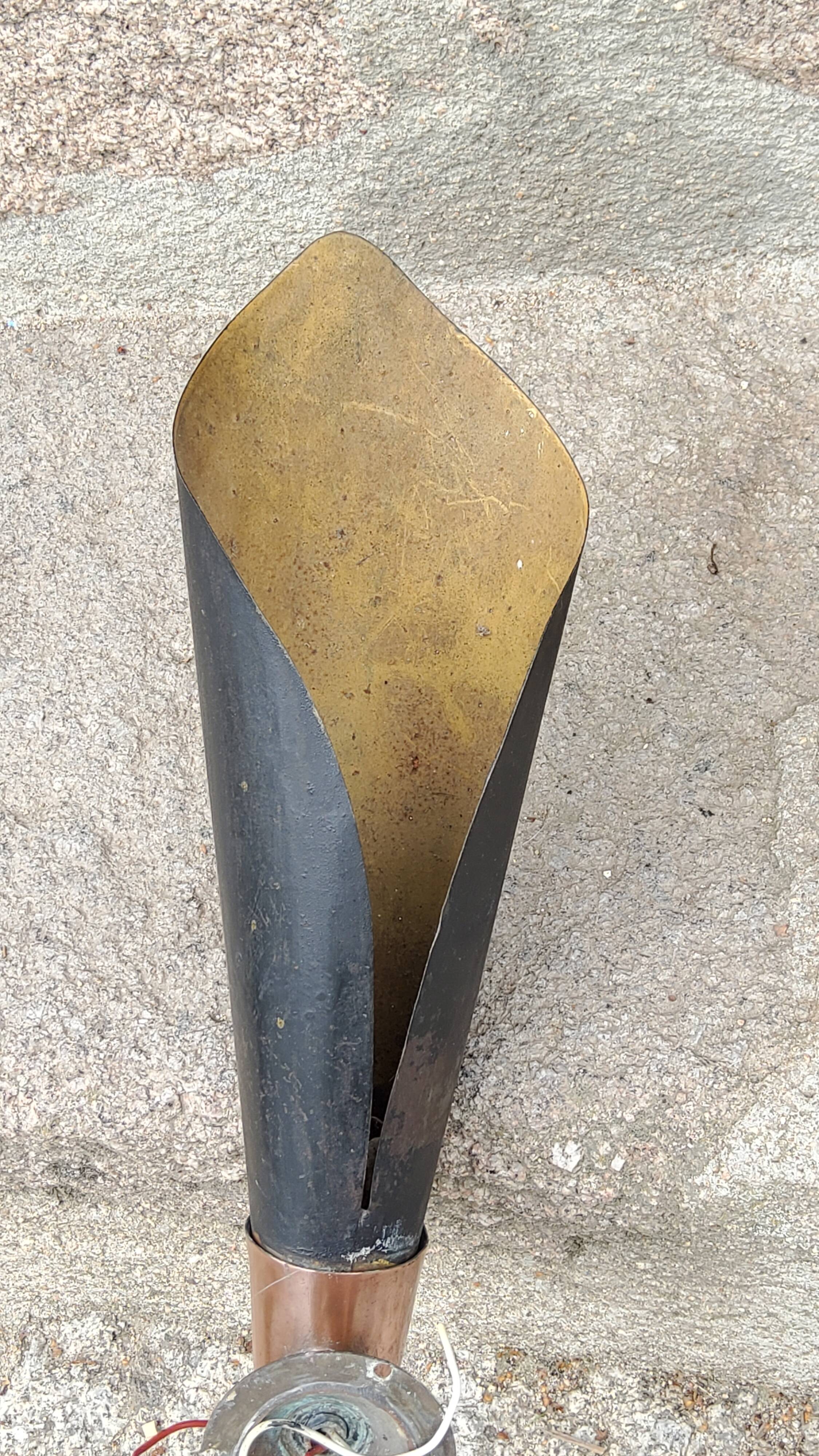 Pair of vintage 50s copper and metal wall lights