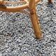Round rattan coffee table with glass top from the 70s