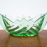 Green art deco jardiniere, huta hortensja, 1930s