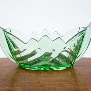 Green art deco jardiniere, huta hortensja, 1930s