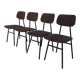Chaises de salle à manger STOL Kamnik vintage (ensemble de 4) : tissu marron rétro des années 1970