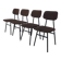 Chaises de salle à manger STOL Kamnik vintage (ensemble de 4) : tissu marron rétro des années 1970