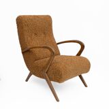 Attribute to Paolo Buffa Mid-century Modern Italian Bouclè Armchairs, Pair
