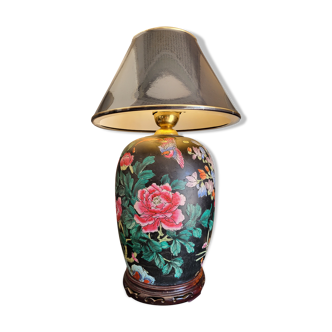 Black china porcelain lamp