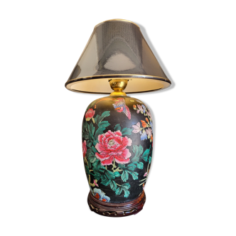 Lampe porcelaine de chine noire