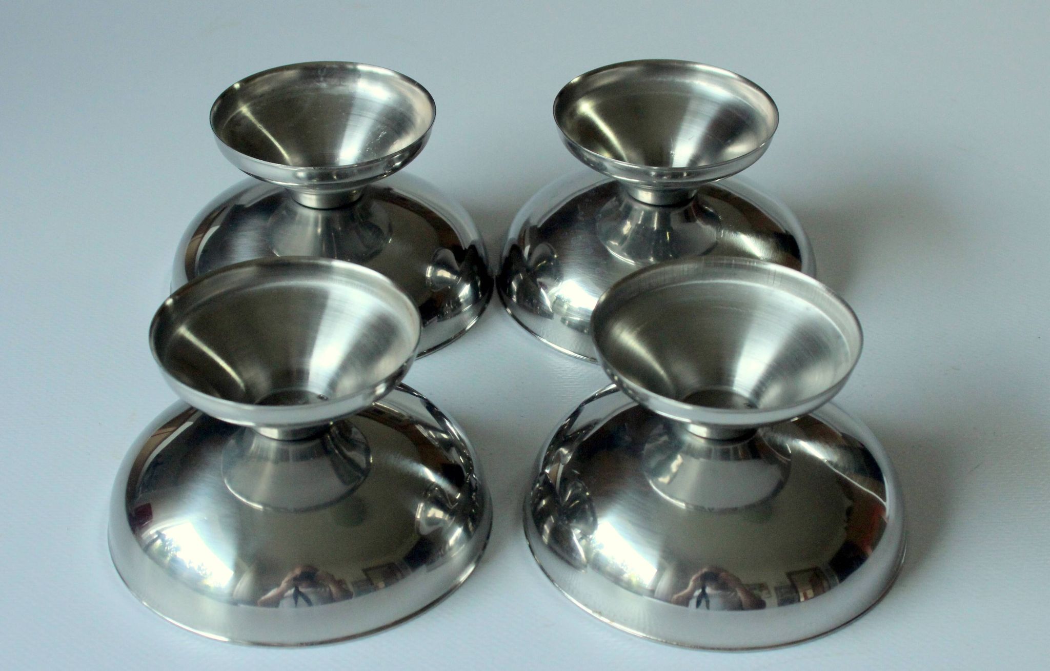 4 ice cream cups by WMF/Tischfein - made of stainless steel - Vintage
