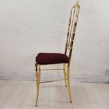 Pair of chiavarine chairs, brass