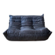 Black leather 3-seat Togo sofa attributed to Michel Ducaroy for Ligne Roset