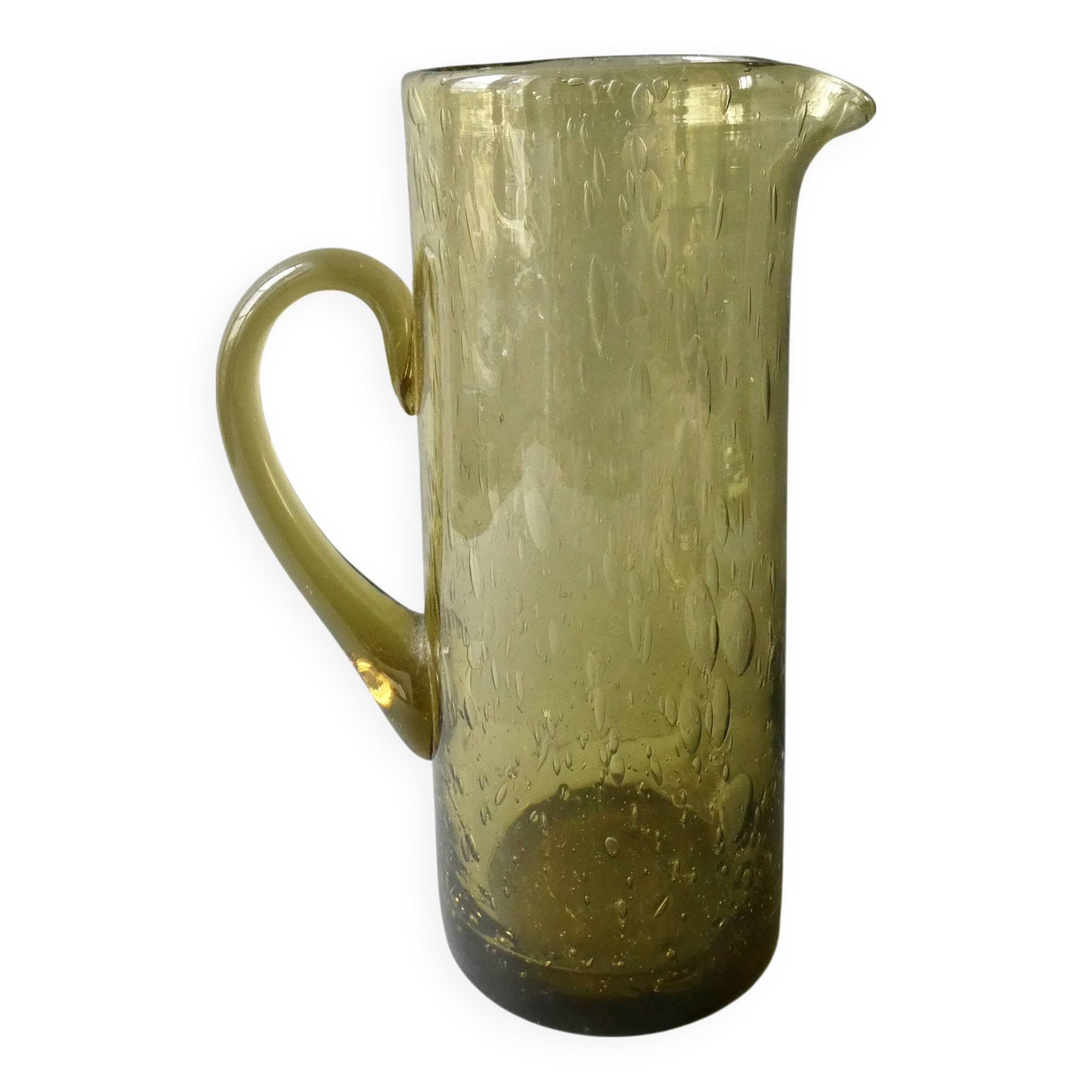Large bubble glass pitcher from the 70s