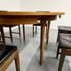 Vintage teak extendable round dining table Scandinavian design 1960s