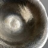 Centerpiece cup in hammered silver metal free form 1980