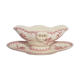 Saucière in opaque porcelain of Gien model thistles, iron earth.