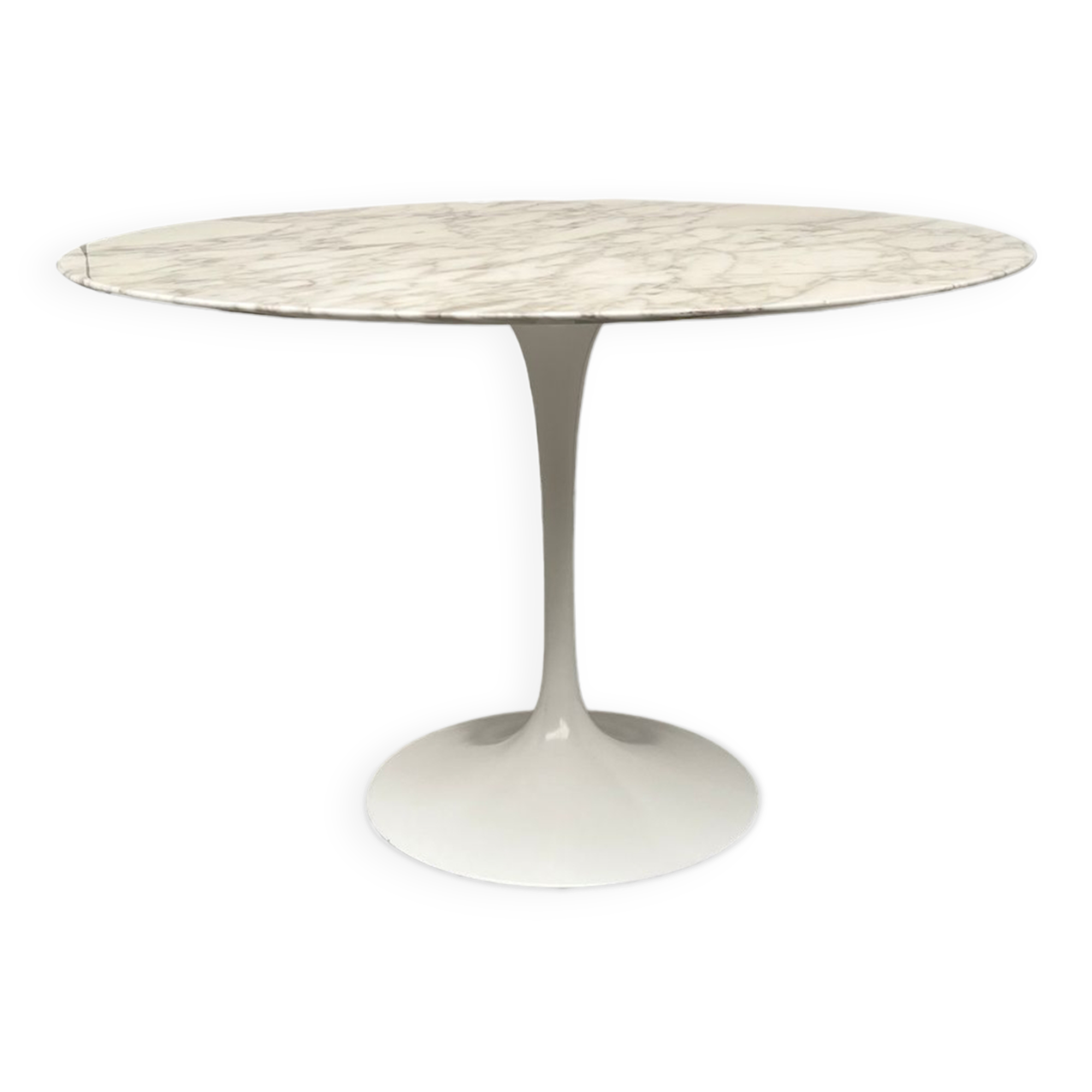 Florence Knoll round table, marble top and tulip base, circa 1960, Eero Saarinen