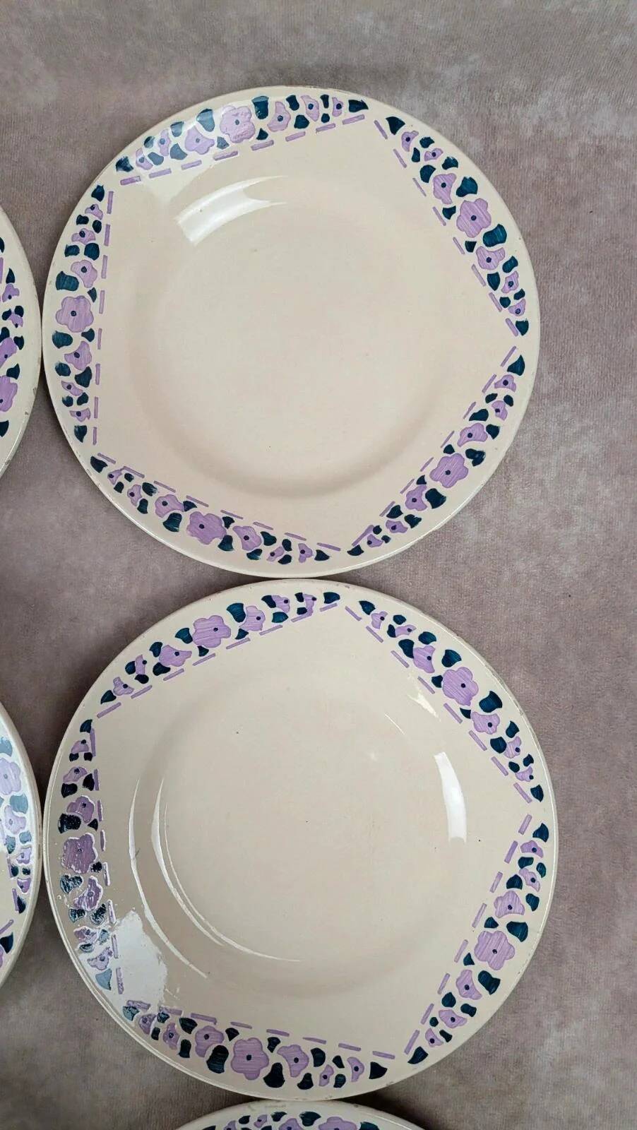 Set of 8 dessert plates Longchamp Terre de Fer model Cannes