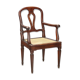 Antique walnut armchair with caned seat, Italy, 18th century
