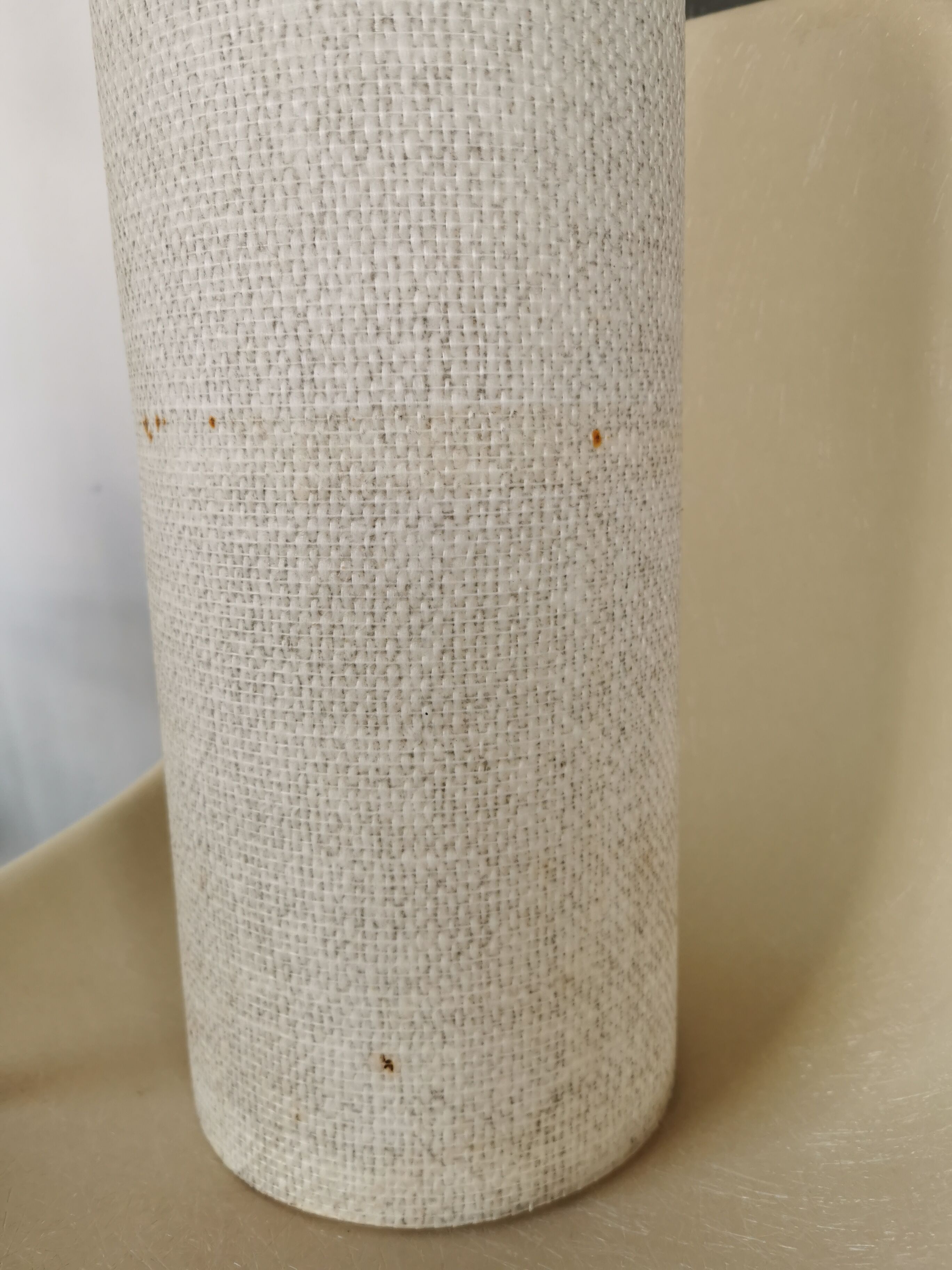 Floor lamp seventies totem, chrome and suede