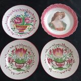 Lots de quatre assiettes Saint-Clément et Gaston Bonfils