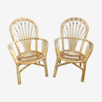 Pair of old rattan chairs