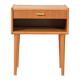 Scandinavian vintage bedside table with brass handle