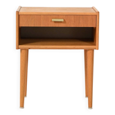 Scandinavian vintage bedside table with brass handle