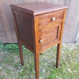 Old bedside table wooden nightstand drawer + case vintage