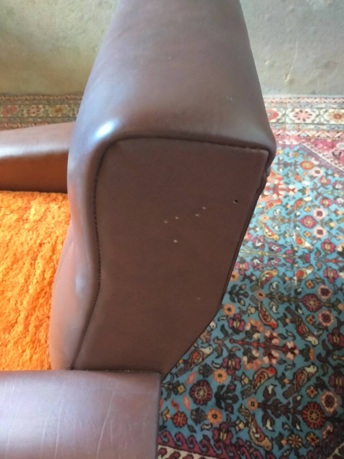 Vintage armchair in faux leather