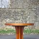 Round wooden table with 3 extensions, table with central star foot, dining table, living room table