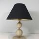Travertine and brass lamp