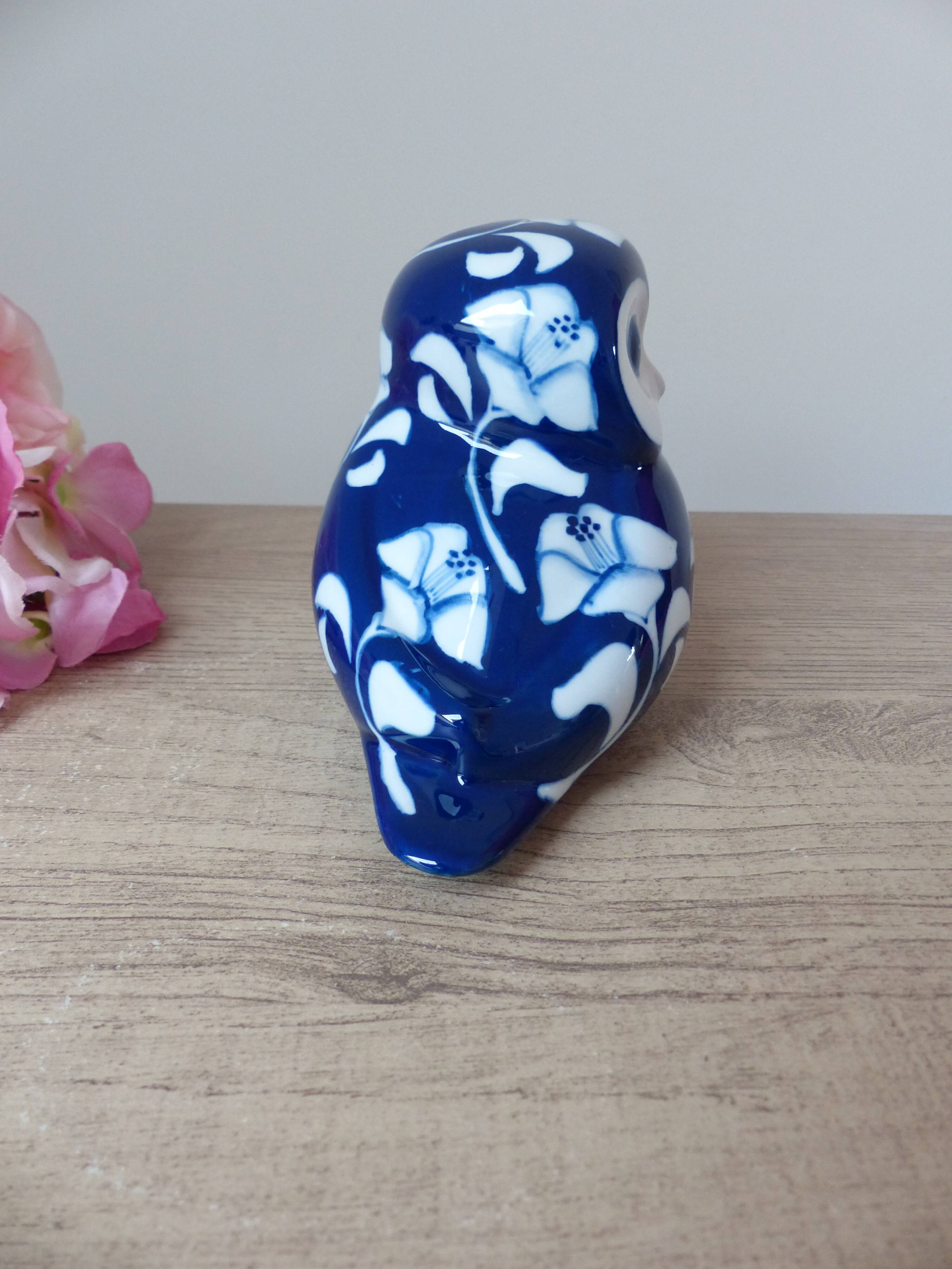 Owl Statuette Villeroy and Boch Gallo – Vintage Cobalt Blue Porcelain