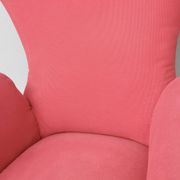 Wingback Red Cotton Armchair with Brass Feet, Italy