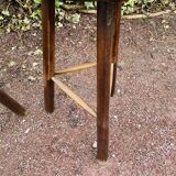 Set of three brutalist tripod stools