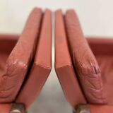 Fauteuils lounge danois vintage en palissandre et cuir. Années 1960.