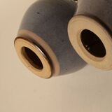 Pair of blue-glazed stoneware lamps